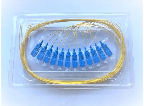Pigtail OS2 SC 12-pakning Gul