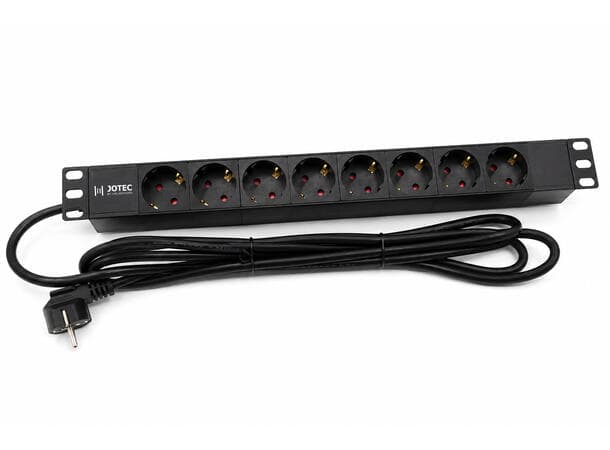 Jotec 19" Strømskinne 8xSchuko 2m